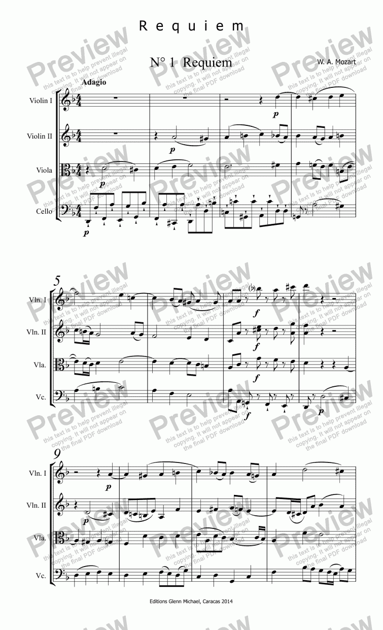 page one of Mozart Requiem