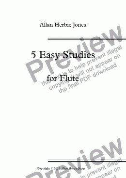 page one of 5 Easy Studies for Flute