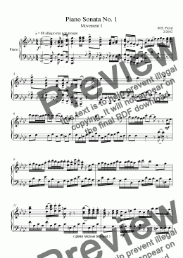 page one of Piano Sonata No. 1 Mov I
