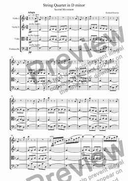 page one of String Quartet in D minor (II)