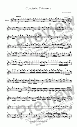 page one of Vivaldi Primavera for solo flute