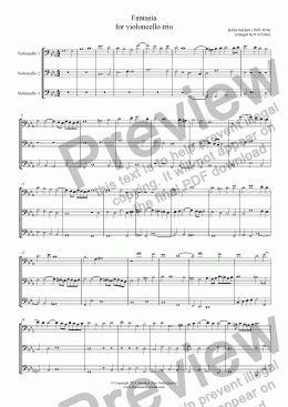 page one of Bakfark - FANTASIA - for violoncello trio