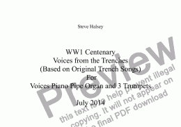 page one of WW1 Centenary Voices from the Trenches