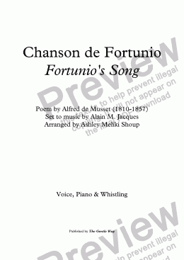 page one of Chanson de Fortunio (A. Jacques / Musset) - bilingual