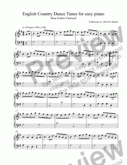 page one of "Miss Forbes’ Farewell" Dance Tune for solo piano