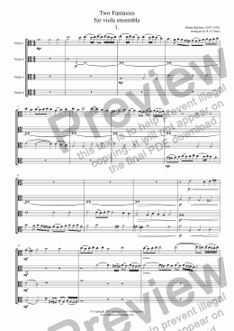 page one of Bakfark - TWO FANTASIES - for viola ensemble