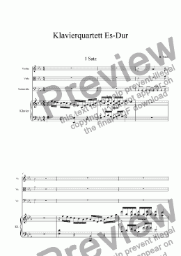 page one of Klavierquartett Es-Dur