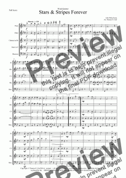 page one of Stars & Stripes Forever - Wind Quintet