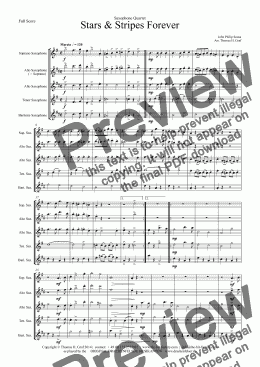 page one of Stars & Stripes Forever - Saxophone Quartet