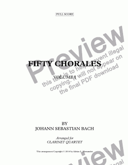 page one of Fifty Chorales by J. S. Bach