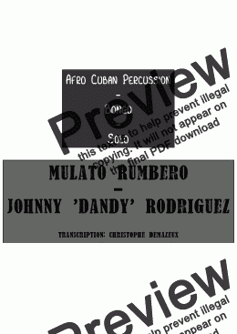 page one of Johnny Dandy Rodriguez - Mulato Rumbero - Bongo Solo