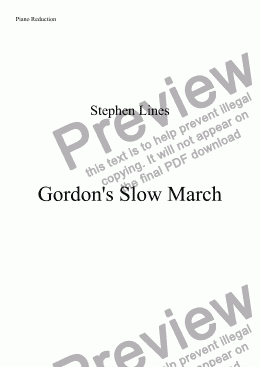 page one of Piano: Gordon’s Slow March - Piano Reduction