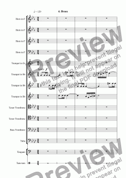 page one of Themes with Variations for Orchestra: 4. Brass