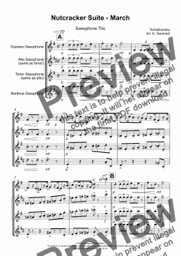 page one of Nutcracker Suite - March: Saxophone Trio