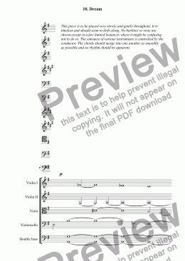 page one of Themes with Variations for Orchestra: 10. Dream