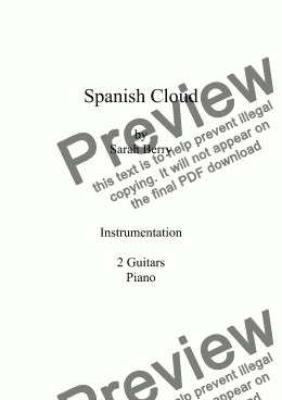 page one of Spanish Cloud (Guitar Duo + Piano)