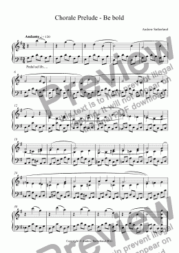 page one of Chorale Prelude - Be bold