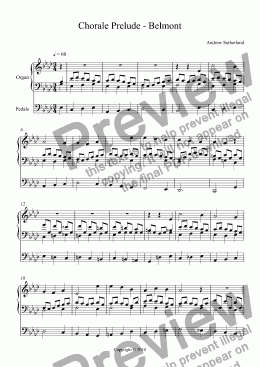 page one of Chorale Prelude - Belmont