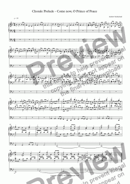 page one of Chorale Prelude - Come now, O Prince of Peace
