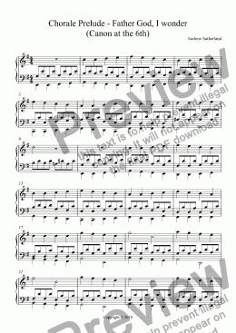 page one of Chorale Prelude - Father God, I wonder (Canon at the 6th)