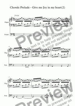 page one of Chorale Prelude - Give me Joy in my heart(2)