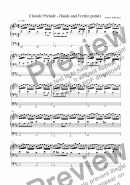 page one of Chorale Prelude - Hands to work and feet to run(1)