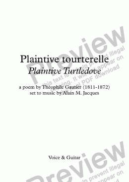 page one of Plaintive tourterelle (A. Jacques / Th. Gautier) - bilingual