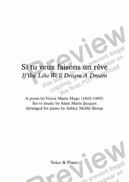 page one of Si tu veux faisons un rêve (A. Jacques / Victor Hugo) -bilingual