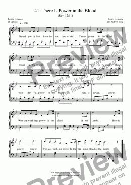 page one of There Is Power in the Blood - Easy Piano 41