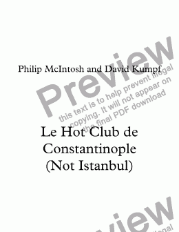 page one of Le Hot Club de Constantinople (Not Istanbul)