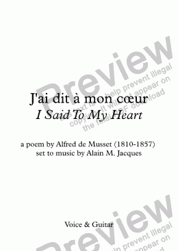 page one of J’ai dit à mon cœur (Lacheurié / Musset)