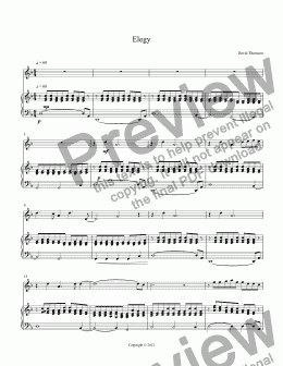 page one of Elegy for flute