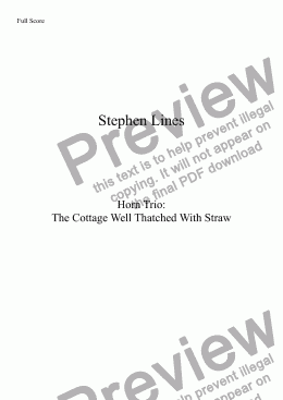 page one of Horn Trio: The Cottage Well Thatched With Straw