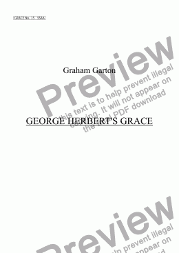 page one of GRACE - No.15 of 252 GARTON GRACES Mainly for  Female Voices but sometimes Mixed.’GEORGE HERBERT’S GRACE’ (1593-1632) for SSAA a cappella