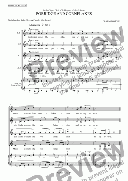 page one of GRACE - No.41 of 252 GARTON GRACES Mainly for  Female Voices but sometimes Mixed. 'PORRIDGE AND CORNFLAKES' for SSAA a cappella