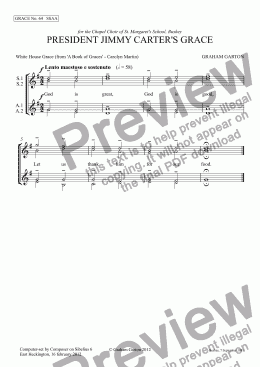 page one of GRACE - No.64 of 252 GARTON GRACES Mainly for  Female Voices but sometimes Mixed. 'PRESIDENT JIMMY CARTER’S GRACE' for SSAA a cappella