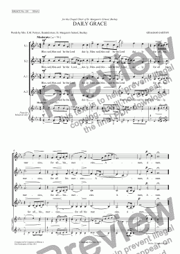 page one of GRACE - No.110 of 252 GARTON GRACES Mainly for  Female Voices but sometimes Mixed. ’DAILY GRACE’ SSAA a cappella