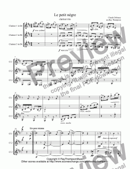page one of Le petit négre (clarinet trio)