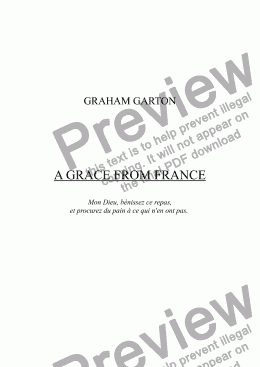 page one of GRACE - No.232 of 252 GARTON GRACES Mainly for  Female Voices but sometimes Mixed. 'A GRACE FROM FRANCE' SSA a cappella