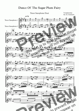 page one of Dance Of  The Sugar Plum Fairy: Tenor Saxophone Duet