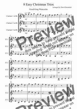 page one of 8 Easy Christmas Trios for Clarinet