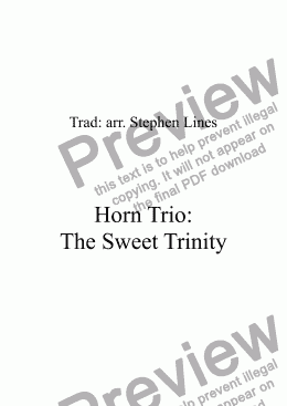 page one of Horn Trio: The Sweet Trinity