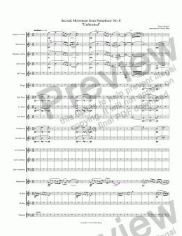 page one of Second Movement from Symphony No. 8 "Unfinished"
