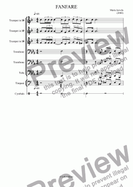 page one of Fanfare for Brass and Percussion