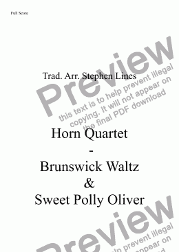page one of Horn Quartet: Brunswick Waltz & Sweet Polly Oliver