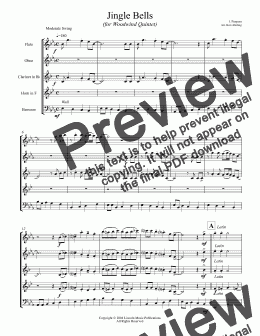 page one of Jazz Christmas - Jingle Bells (Woodwind Quintet)