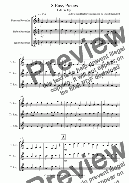 page one of 8 Easy Trios for Recorder