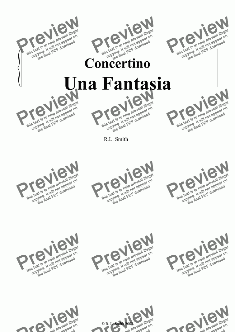 page one of Concertino - Una Fantasia