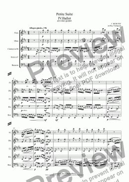 page one of Debussy: Petite Suite: IV.Ballet (wind quintet)
