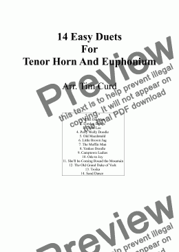 page one of 14 Easy Duets For Tenor Horn And Euphonium